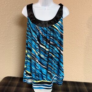 4/$15 Heart Soul Blue and Black Striped Blouse